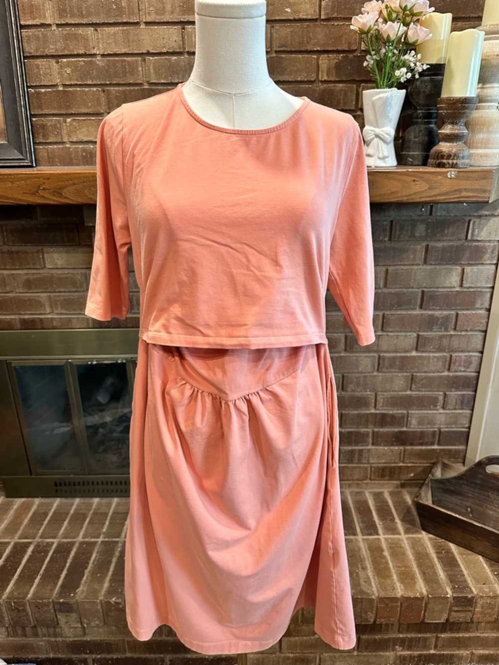 Women’s Pink Layered Cotton-Blend Skirt